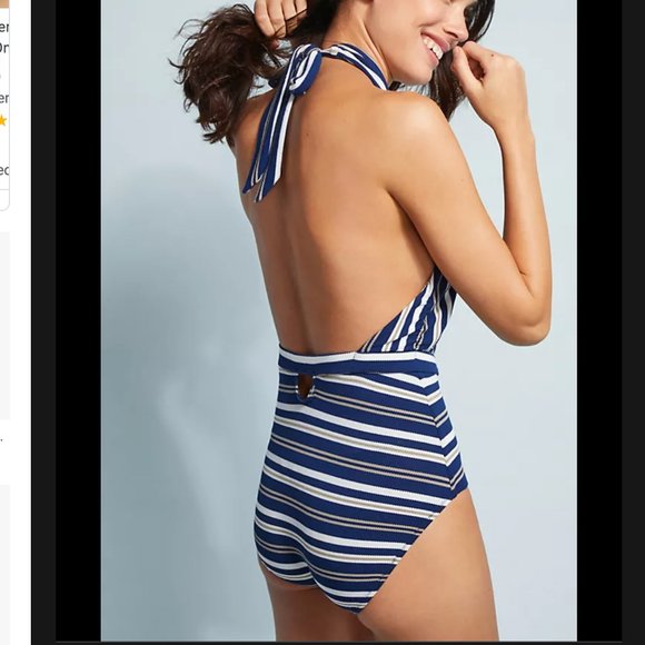 6 Shore Road Cabana Striped Swimsuit Halter in Medium - Picture 6 of 7